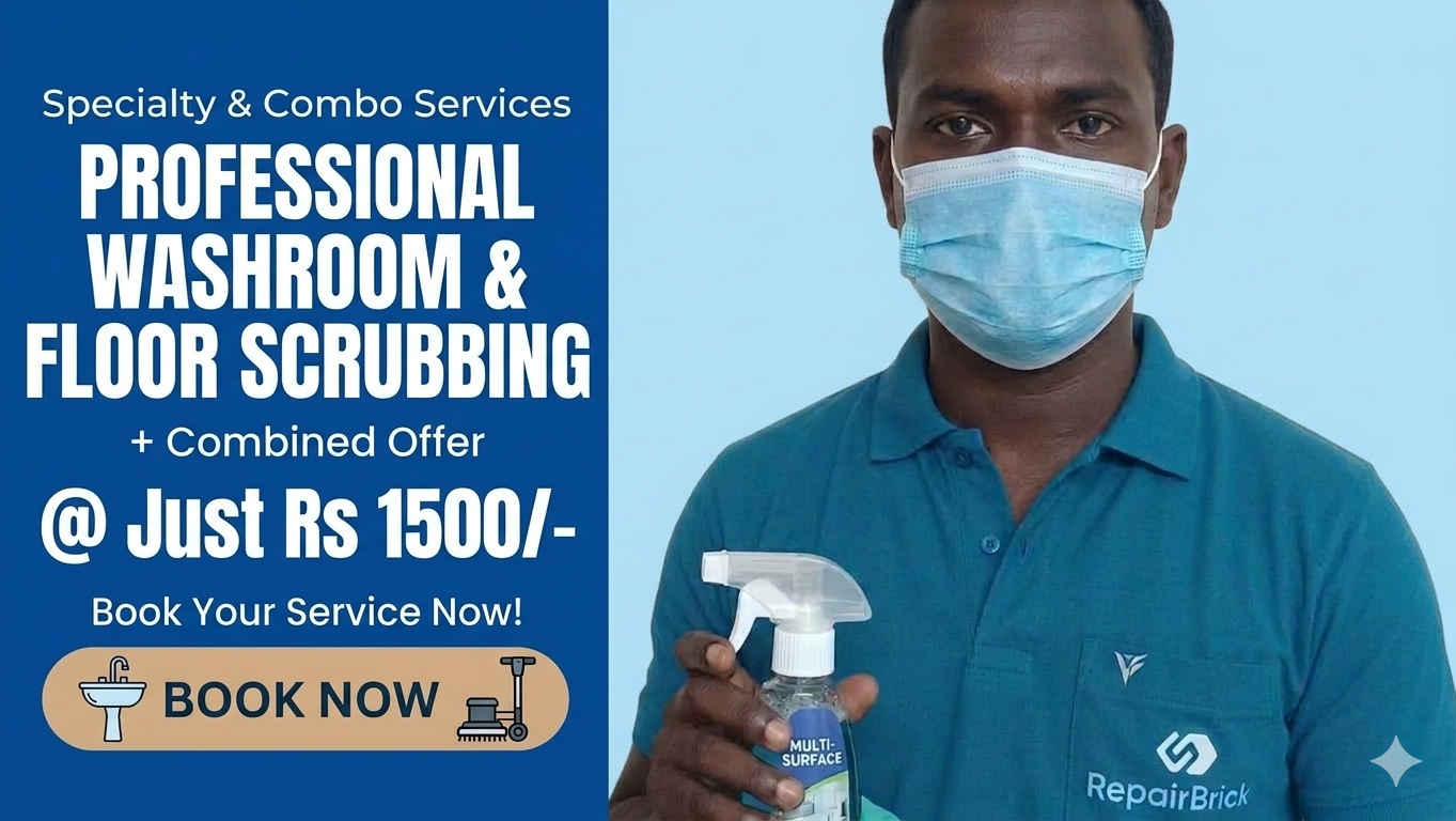 washroom Cleaning + Scrubbing 
